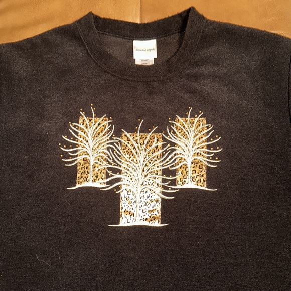 NWOT Decorated originals holiday season sweater sweatshirt size L 100% polyester - Picture 2 of 3